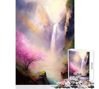 Jigsaws for Adults1000 Pieces Misty Sakura Falls Jigsaw for Teenagers Precision Cutting Train Your Brain And Hands for Is Ideal As A Gifts (38x52cm)