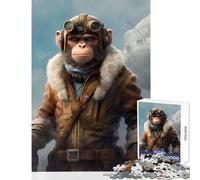 Jigsaws for Adults1000 Pieces Monkey As A Pilot Jigsaw Puzzles for Adults Family Activities Train Your Brain And Hands Beautiful Design Game (38x52cm)
