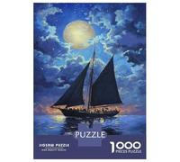 Jigsaws for Adults1000 Pieces Moonlit Sail Voyage -4 Jigsaw Puzzle Relaxing Games Birthday Present Deal As Gifts for The Whole Family 52x38cm/1000pcs