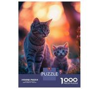 Jigsaws for Adults1000 Pieces Mother Cat And Kitten at Sunset Jigsaw Puzzle Relaxing Games Birthday Present Deal As Gifts for The Whole Family 70x50cm/1000pcs