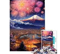 Jigsaws for Adults1000 Pieces Mount Fuji Fireworks Sakura Puzzle for Adults Anti-Stress Toys Difficult Challenge Deal As Gifts for The Whole Family (Size 38x52cm)