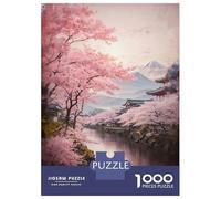 Jigsaws for Adults1000 Pieces Mount Fuji in Bloom Jigsaws for Adults Hands-on Game Difficult Challenge Help The Brain Exercise 38x26cm/1000pcs