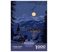Jigsaws for Adults1000 Pieces Mount Rigi Night View Adult Jigsaw Puzzle Brain Teaser Game Enhance Memory Stress Reduction Gifts 52x38cm/1000pcs