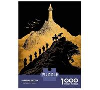 Jigsaws for Adults1000 Pieces Mountain Journey to Tower Silhouette Art Adult Jigsaw Puzzle Brain Teaser Game Enhance Memory Stress Reduction Gifts 38x26cm/1000pcs