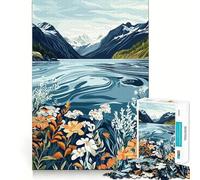 Jigsaws for Adults1000 Pieces Mountain Lake Landscape Alaska Smooth Cut Art Creative Brain Game Leisure Time Fun Christmas Calm Gift (38x26cm)