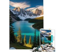 Jigsaws for Adults1000 Pieces Mountain Lake Landscape Help The Brain Exercise Learning Educational Brain Teaser Game for Age 14+ Game (38x52cm)