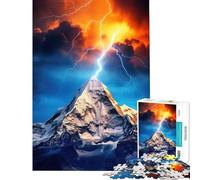 Jigsaws for Adults1000 Pieces Mountain Lightning Storm Help The Brain Exercise Learning Educational Brain Teaser Game for Age 14+ Game (38x26cm)