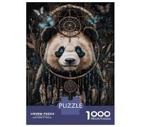Jigsaws for Adults1000 Pieces Mystic Panda & Dreamcatcher Jigsaws for Adults Hands-on Game Difficult Challenge Help The Brain Exercise 70x50cm/1000pcs