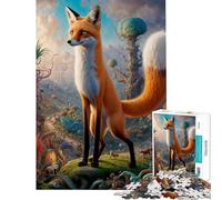 Jigsaws for Adults1000 Pieces Mystical Fox Encounters Fun at Home Activities, Pattern Assembly Hands-on Game for And 14 Years And over (50X75CM)