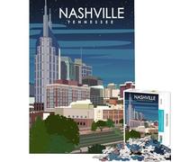 Jigsaws for Adults1000 Pieces Nashville Tennessee Art Practical Game Brain Intelligence Challenge Addictive Toys Birthday Gifts Presents for Women (Size 38x26cm)