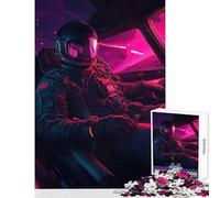 Jigsaws for Adults1000 Pieces Neon Astronaut Jigsaw for Teenagers Precision Cutting Train Your Brain And Hands for Is Ideal As A Gifts (38x52cm)