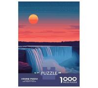 Jigsaws for Adults1000 Pieces Niagara Falls Sunset Jigsaws for Adults Hands-on Game Difficult Challenge Help The Brain Exercise 38x26cm/1000pcs