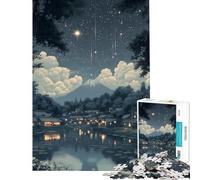 Jigsaws for Adults1000 Pieces Nightfall in Japan Landscape Fun at Home Activities, Pattern Assembly Hands-on Game for And 14 Years And over (38X26CM)