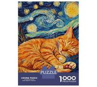 Jigsaws for Adults1000 Pieces Orange Cat Kitten Sleeping Jigsaws for Adults Hands-on Game Difficult Challenge Help The Brain Exercise 52x38cm/1000pcs