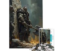Jigsaws for Adults1000 Pieces Orc Warrior with Axe Practical Game Brain Intelligence Challenge Addictive Toys Birthday Gifts Presents for Women (Size 75x50cm)