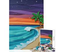 Jigsaws for Adults1000 Pieces Origami Beach Scene at Sunset Jigsaw for Teenagers Precision Cutting Train Your Brain And Hands for Is Ideal As A Gifts (50x75cm)