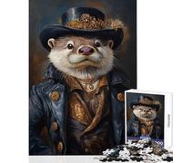 Jigsaws for Adults1000 Pieces Otter Gentleman Impossible Game Birthday Present Home Decoration Toys Help The Brain Exercise (38x26cm)
