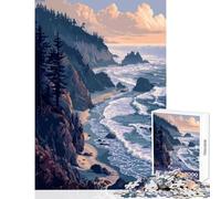 Jigsaws for Adults1000 Pieces Pacific Cliffs Pixel Art Jigsaws for Adults Puzzle Analysis And Logic Parent-child Interaction Birthday Present, Gifts, (38x26cm)