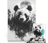 Jigsaws for Adults1000 Pieces Panda Double Exposure Toy Wall Decor Challenging To Complete Deal As Gifts for The Whole Family 50x75cm