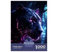 Jigsaws for Adults1000 Pieces Panther Glowing Jigsaws for Adults Hands-on Game Difficult Challenge Help The Brain Exercise 52x38cm/1000pcs