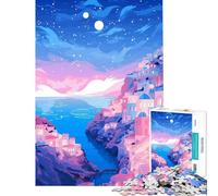 Jigsaws for Adults1000 Pieces Pastel Lofi Greek Village Practical Game Brain Intelligence Challenge Addictive Toys Birthday Gifts Presents for Women (Size 75x50cm)