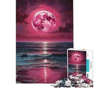 Jigsaws for Adults1000 Pieces Pink Ocean Sunrise Help The Brain Exercise Learning Educational Brain Teaser Game for Age 14+ Game (50x75cm)