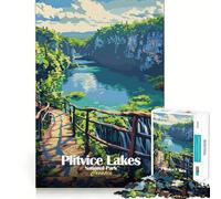 Jigsaws for Adults1000 Pieces Plitvice Lakes National Park Croatia Smooth Cut Art Creative Brain Game Leisure Time Fun Christmas Calm Gift (38x26cm)