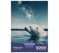 Jigsaws for Adults1000 Pieces Polar Bear Swims Cosmic Jigsaw for Adults Brain Teaser Game Staycation Kill Time for Birthday, Chrismas 38x26cm/1000pcs