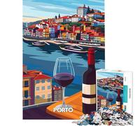 Jigsaws for Adults1000 Pieces Porto Wine Views Fun at Home Activities, Pattern Assembly Hands-on Game for And 14 Years And over (38X52CM)