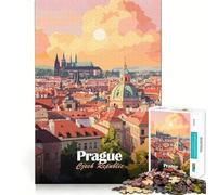Jigsaws for Adults1000 Pieces Prague Cityscape Sunset Smooth Cut Art Creative Brain Game Leisure Time Fun Christmas Calm Gift (50x75cm)