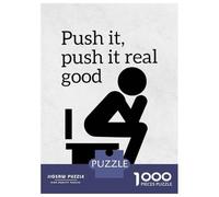 Jigsaws for Adults1000 Pieces Push It Real Good Toilet Humor Jigsaws for Adults Hands-on Game Difficult Challenge Help The Brain Exercise 52x38cm/1000pcs