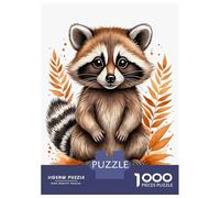 Jigsaws for Adults1000 Pieces Raccoon Cute Jigsaws for Adults Hands-on Game Difficult Challenge Help The Brain Exercise 38x26cm/1000pcs