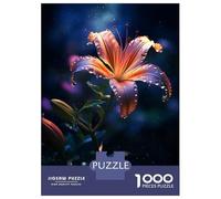 Jigsaws for Adults1000 Pieces Rainy Lily Flower Jigsaw for Adults Brain Teaser Game Staycation Kill Time for Birthday, Chrismas 70x50cm/1000pcs
