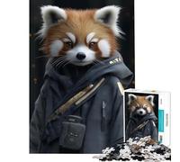 Jigsaws for Adults1000 Pieces Red Panda in A Hoodie Animal Help The Brain Exercise Learning Educational Brain Teaser Game for Age 14+ Game (38x52cm)