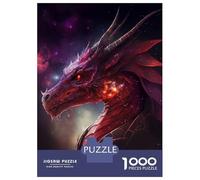 Jigsaws for Adults1000 Pieces Red Space Dragon Jigsaws for Adults Hands-on Game Difficult Challenge Help The Brain Exercise 52x38cm/1000pcs