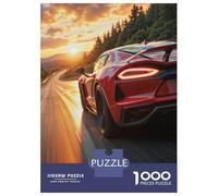 Jigsaws for Adults1000 Pieces Red Sports Car Sunset Drive Jigsaw for Adults Brain Teaser Game Staycation Kill Time for Birthday, Chrismas 52x38cm/1000pcs