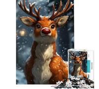 Jigsaws for Adults1000 Pieces Reindeer in Winter Christmas Help The Brain Exercise Learning Educational Brain Teaser Game for Age 14+ Game (38x52cm)