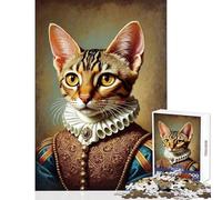 Jigsaws for Adults1000 Pieces Renaissance Cat Portrait Impossible Game Birthday Present Home Decoration Toys Help The Brain Exercise (38x52cm)