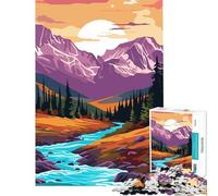 Jigsaws for Adults1000 Pieces Retro Mountain Vintage Help The Brain Exercise Learning Educational Brain Teaser Game for Age 14+ Game (38x52cm)