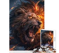Jigsaws for Adults1000 Pieces Roaring Lion From Hell Adult Jigsaw Puzzles Difficult Challenge for Birthday, Chrismas Unique Birthday And Xmas Gifts (50x75cm)