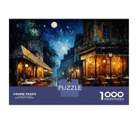 Jigsaws for Adults1000 Pieces Romantic Parisian Café Night Scene Jigsaw for Adults Relax Games Analysis And Logic Deal As Gifts for The Whole Family 70x50cm/1000pcs