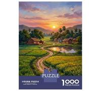 Jigsaws for Adults1000 Pieces Rural Indian Village at Sunset Jigsaws for Adults Hands-on Game Difficult Challenge Help The Brain Exercise 52x38cm/1000pcs