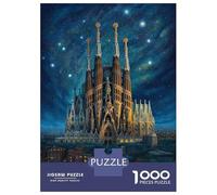 Jigsaws for Adults1000 Pieces Sagrada Familia Barcelona Jigsaws for Adults Hands-on Game Difficult Challenge Help The Brain Exercise 38x26cm/1000pcs