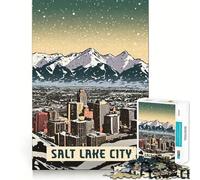 Jigsaws for Adults1000 Pieces Salt Lake City Smooth Cut Art Creative Brain Game Leisure Time Fun Christmas Calm Gift (38x52cm)