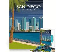 Jigsaws for Adults1000 Pieces San Diego California Smooth Cut Art Creative Brain Game Leisure Time Fun Christmas Calm Gift (38x52cm)
