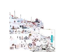 Jigsaws for Adults1000 Pieces Santorini Greece Village Practical Game Brain Intelligence Challenge Addictive Toys Birthday Gifts Presents for Women (Size 38x26cm)