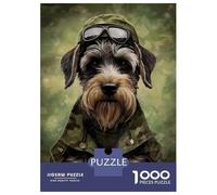 Jigsaws for Adults1000 Pieces Schnauzer Camo Jacket Jigsaw for Adults Brain Teaser Game Staycation Kill Time for Birthday, Chrismas 70x50cm/1000pcs