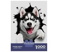 Jigsaws for Adults1000 Pieces Siberian Husky Dog Jigsaw for Adults Brain Teaser Game Staycation Kill Time for Birthday, Chrismas 70x50cm/1000pcs
