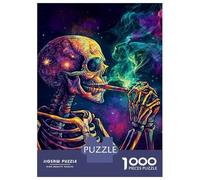 Jigsaws for Adults1000 Pieces Skull Smoke Symphony Jigsaw Puzzle Relaxing Games Birthday Present Deal As Gifts for The Whole Family 52x38cm/1000pcs