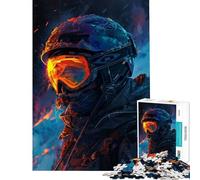 Jigsaws for Adults1000 Pieces Snow Storm Skier Help The Brain Exercise Learning Educational Brain Teaser Game for Age 14+ Game (50x75cm)